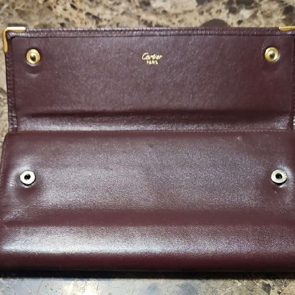 Vintage Cartier Signature Trifold Kisslock Checkbook Holder Wallet - Picture 4 of 12